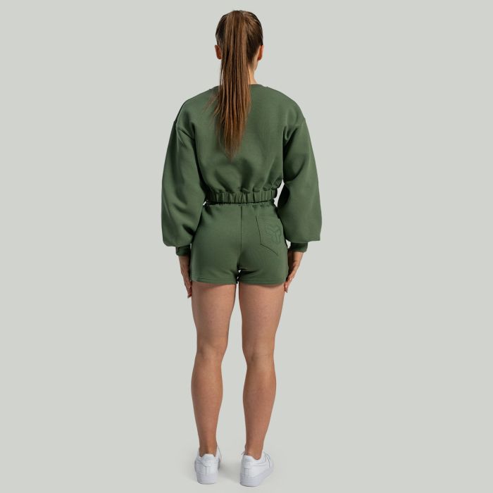 Hanorac pentru femei Lunar Cropped Cedar Green - STRIX XS