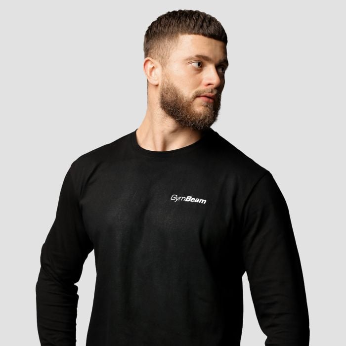 Tricou cu mânecă lungă Basic Black - GymBeam L