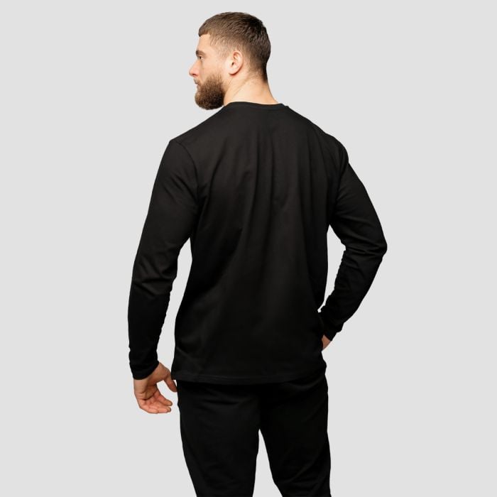 Tricou cu mânecă lungă Basic Black - GymBeam L