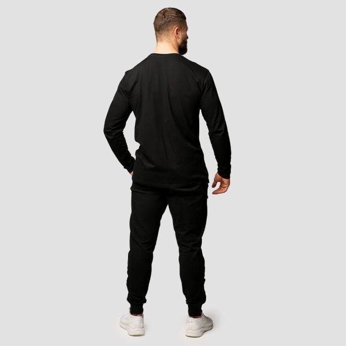 Tricou cu mânecă lungă Basic Black - GymBeam L