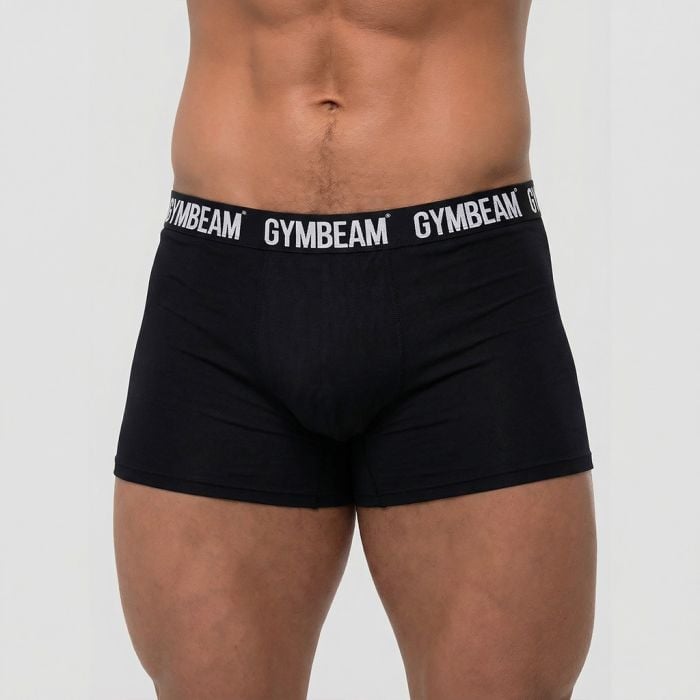 Men‘s FIT Trunks 3Pack Black - GymBeam XXXL