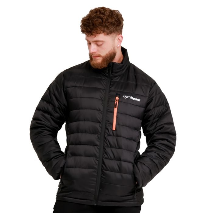 Geacă pentru bărbați Puffer Black/Orange - GymBeam L