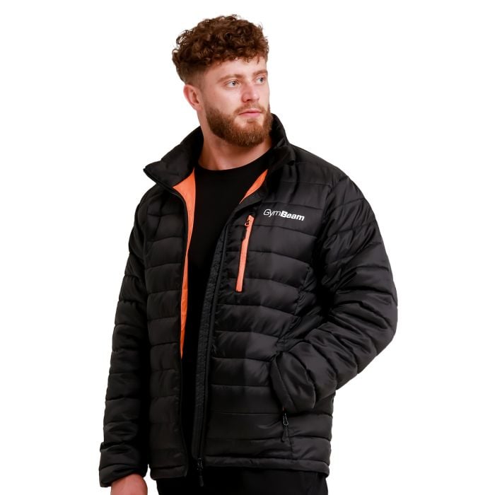 Geacă pentru bărbați Puffer Black/Orange - GymBeam L