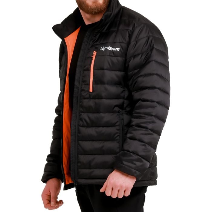 Geacă pentru bărbați Puffer Black/Orange - GymBeam L