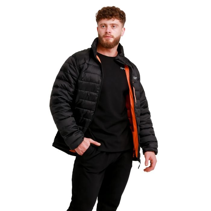 Geacă pentru bărbați Puffer Black/Orange - GymBeam L