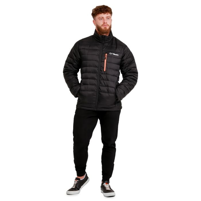 Geacă pentru bărbați Puffer Black/Orange - GymBeam L