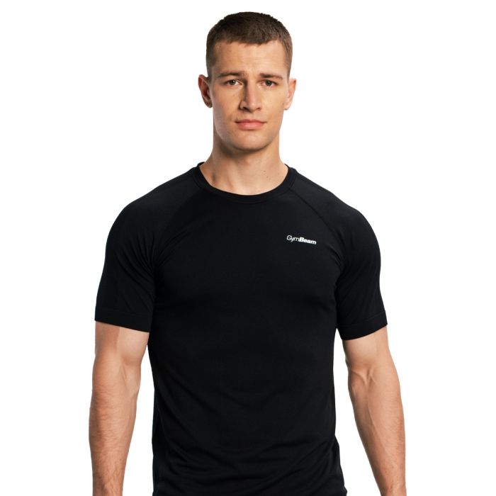 Tricou de alergare pentru bărbați Pulse X Black - GymBeam XXL