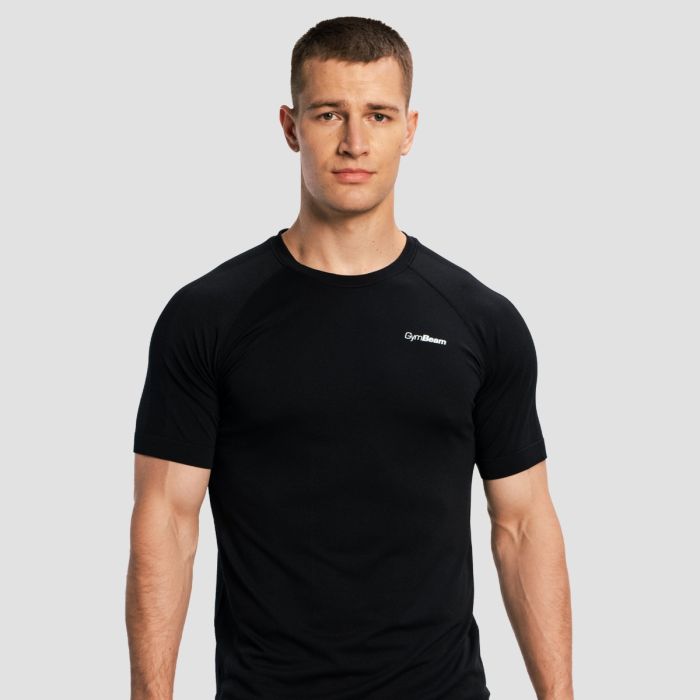 Tricou de alergare pentru bărbați Pulse X Black - GymBeam XXL