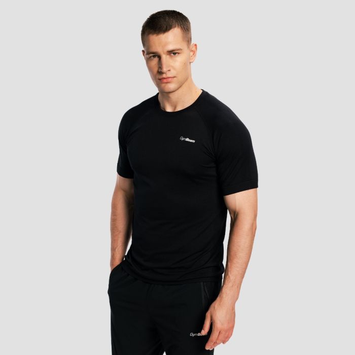 Tricou de alergare pentru bărbați Pulse X Black - GymBeam XXL