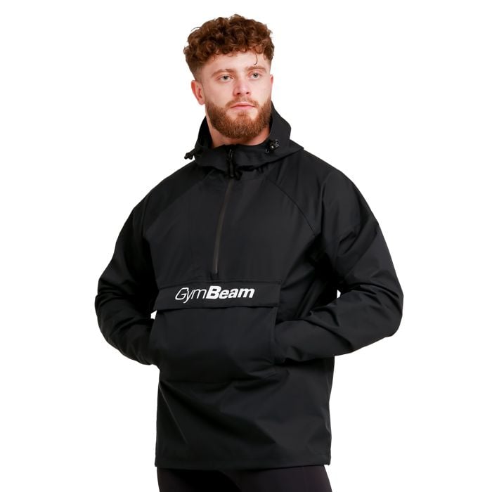 Geacă pentru bărbați Rain Smock Black - GymBeam L