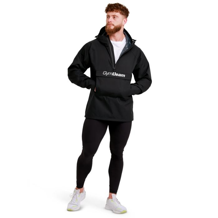 Geacă pentru bărbați Rain Smock Black - GymBeam L