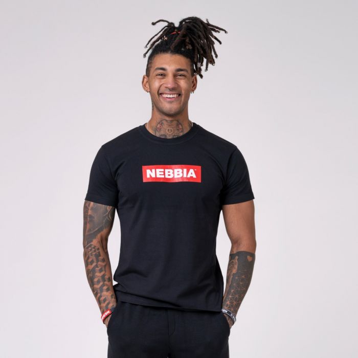 Men‘s T-shirt Basic Black - NEBBIA
