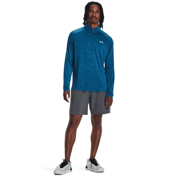 Tricou pentru bărbați Tech 2.0 1/2 Zip Blue - Under Armour S