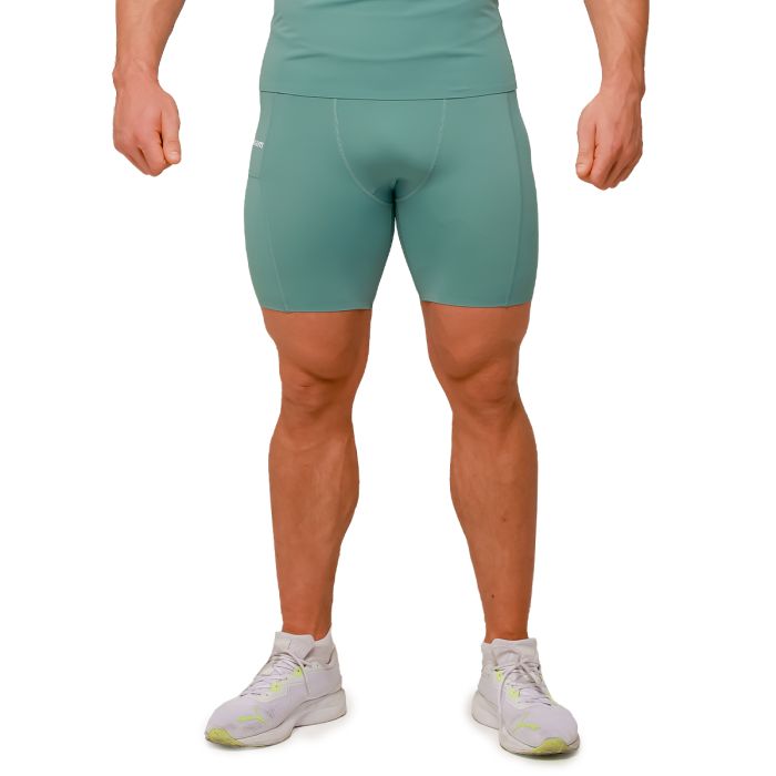 Pantaloni scurți de compresie Mid Blue - GymBeam XXXL