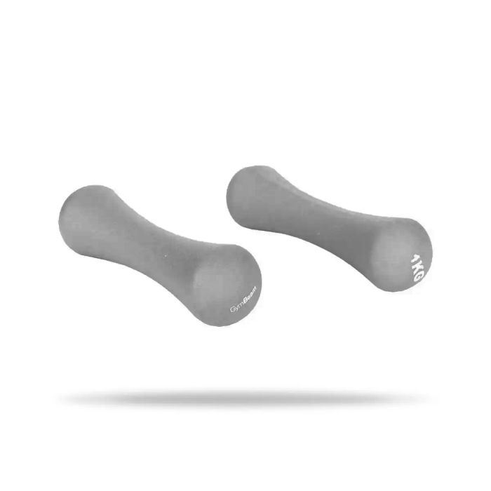 Gantere din neopren 2 x 1 kg - GymBeam gri deschis
