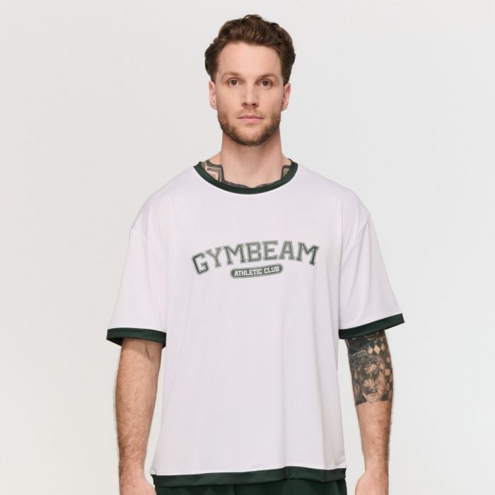 Tricou oversized Varsity White - GymBeam L