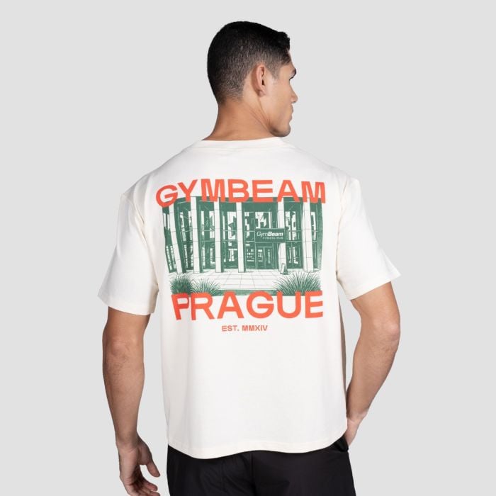 Tricou Prague Cream - GymBeam XXL