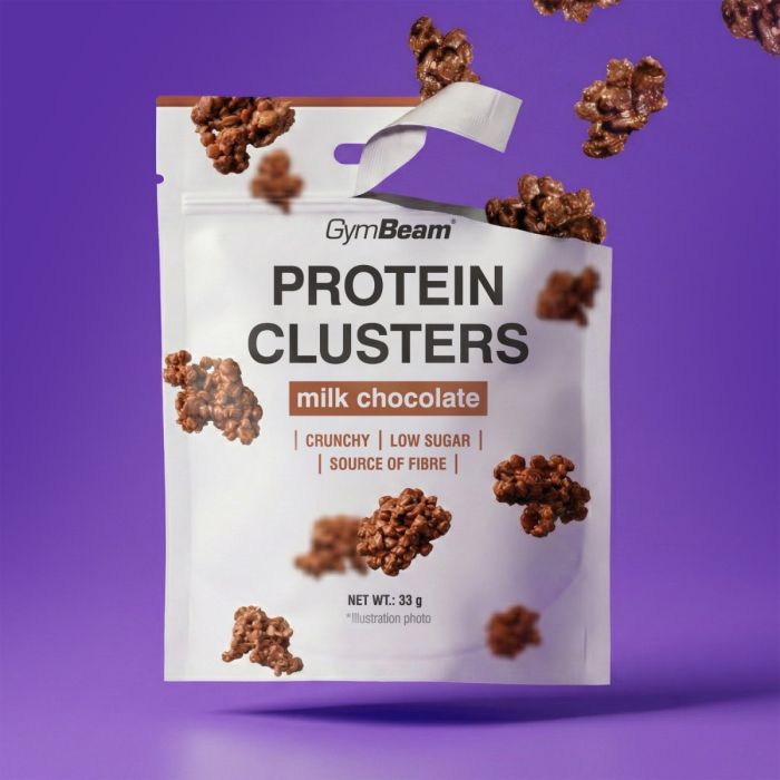 Protein Clusters - GymBeam 10 x 33 g - ciocolată cu lapte