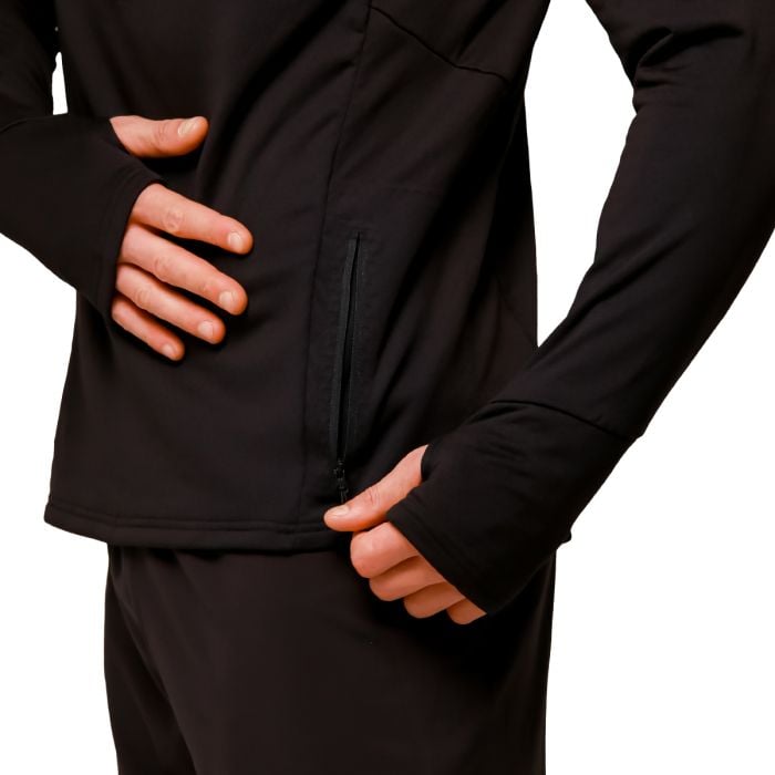 Hanorac de alergare 1/2 Zip Pulse Black - GymBeam M