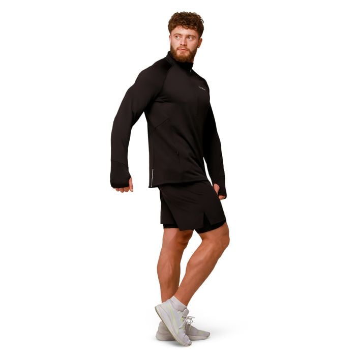 Hanorac de alergare 1/2 Zip Pulse Black - GymBeam M