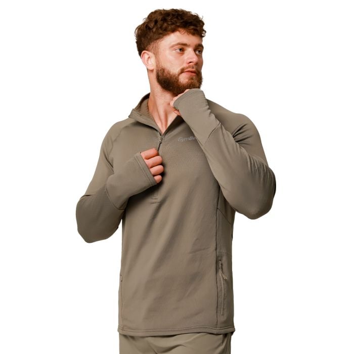 Hanorac de alergare 1/2 Zip Pulse Vetiver - GymBeam M