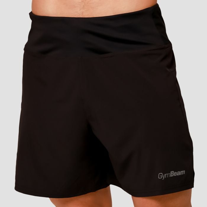 Pantaloni scurți de alergare 2in1 Pulse Black - GymBeam L