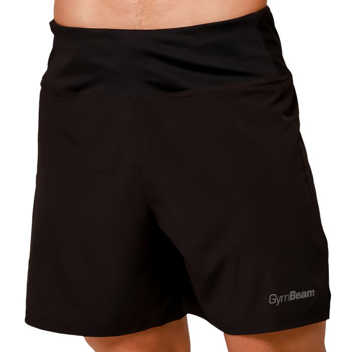Pantaloni scurți de alergare 2in1 Pulse Black - GymBeam L