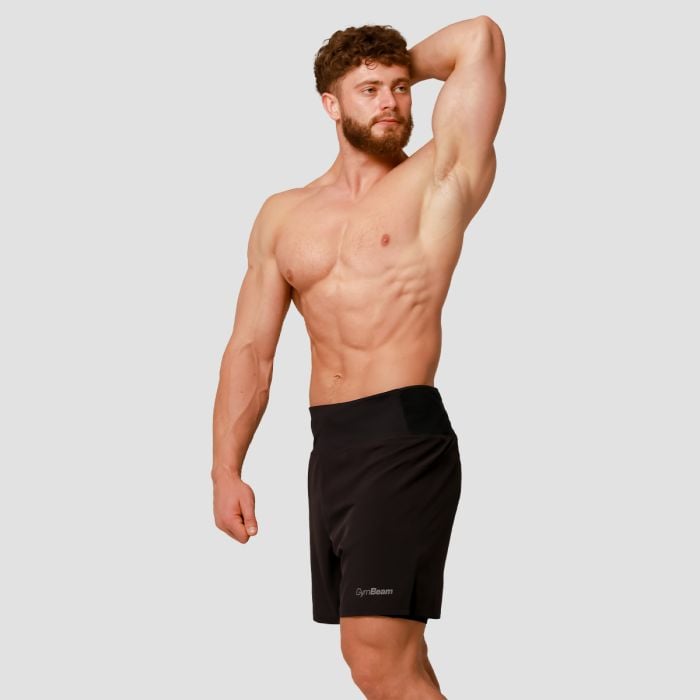 Pantaloni scurți de alergare 2in1 Pulse Black - GymBeam L