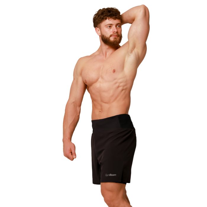 Pantaloni scurți de alergare 2in1 Pulse Black - GymBeam L