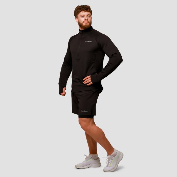 Pantaloni scurți de alergare 2in1 Pulse Black - GymBeam L