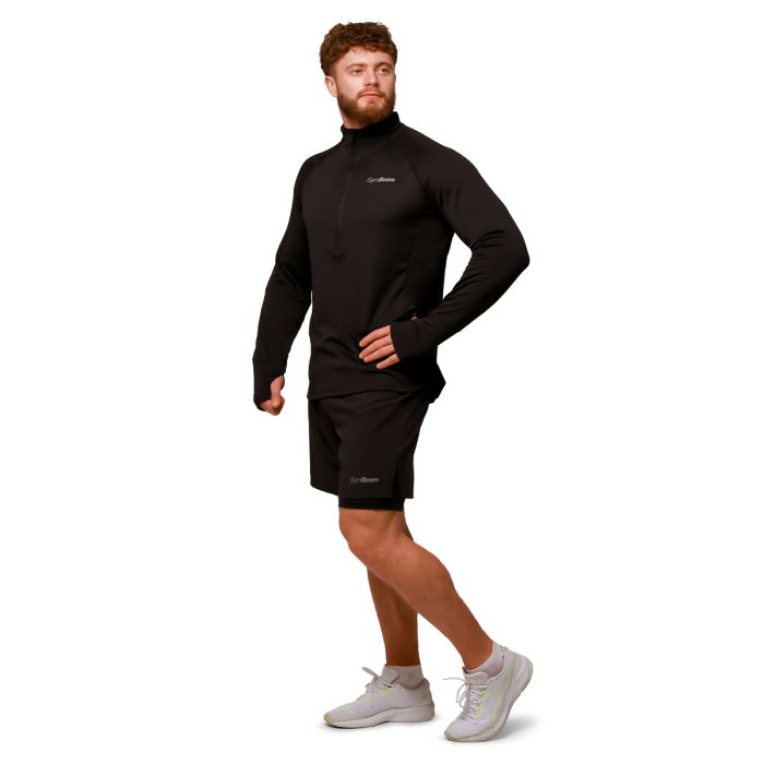 Pantaloni scurți de alergare 2in1 Pulse Black - GymBeam L