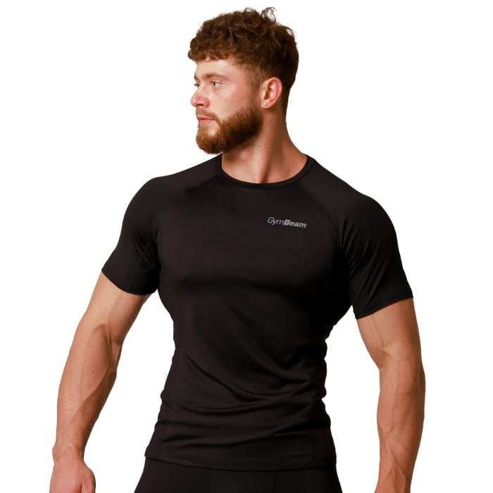 Tricou de alergare Pulse Black - GymBeam L
