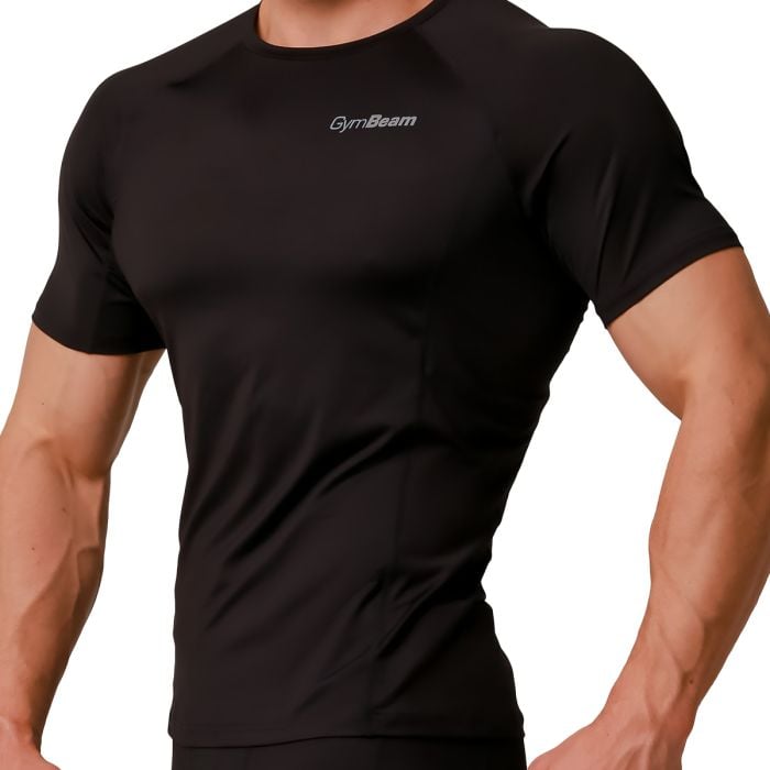 Tricou de alergare Pulse Black - GymBeam L