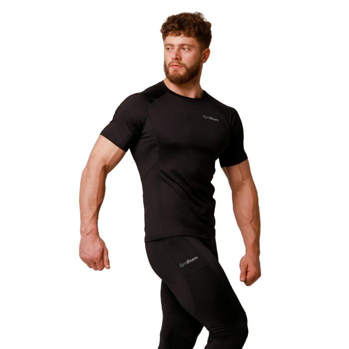 Tricou de alergare Pulse Black - GymBeam L