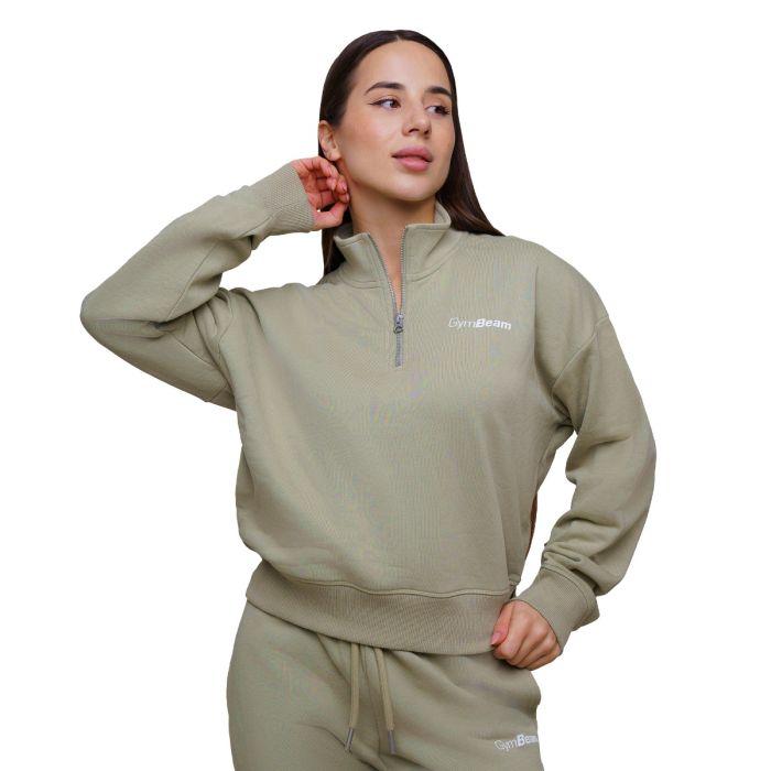 Hanorac pentru femei 1/2 Zip Agile Sage - GymBeam XL