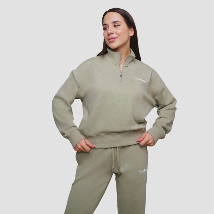 Hanorac pentru femei 1/2 Zip Agile Sage - GymBeam XL
