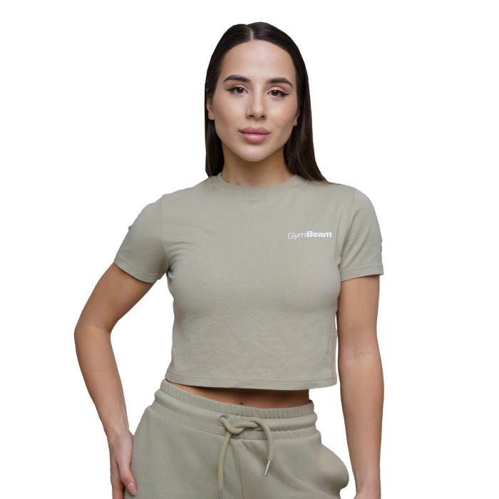 Tricou pentru femei Cropped Agile Sage - GymBeam L