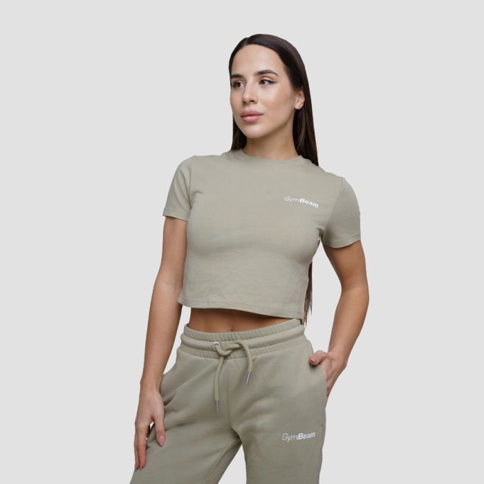 Tricou pentru femei Cropped Agile Sage - GymBeam L