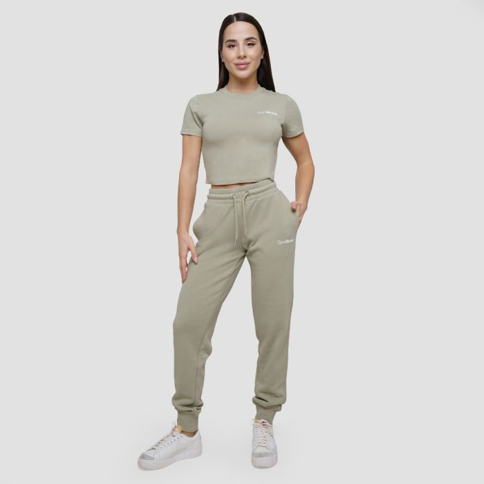 Tricou pentru femei Cropped Agile Sage - GymBeam L