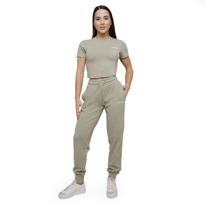 Tricou pentru femei Cropped Agile Sage - GymBeam L