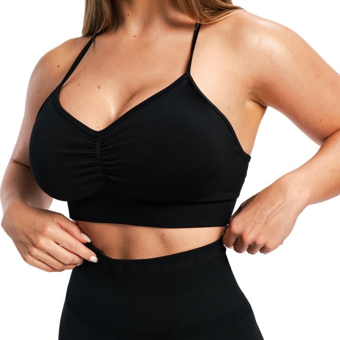Sutien Sport Seamless Sculpt Black - GymBeam L