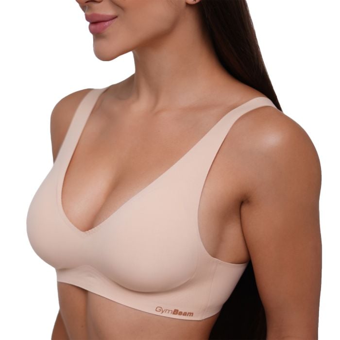Sutien fără cusături Beige - GymBeam XS
