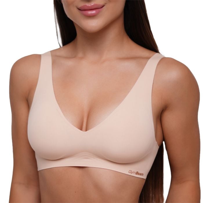 Sutien fără cusături Beige - GymBeam XS