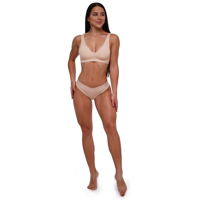 Sutien fără cusături Beige - GymBeam XS