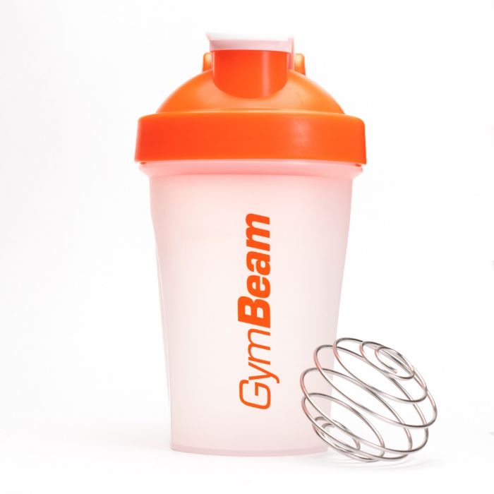 Shaker Blend Bottle transparent-portocaliu 400 ml - GymBeam