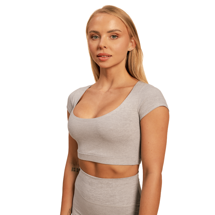 Tricou cropped pentru femei Sense Grey - BeastPink S
