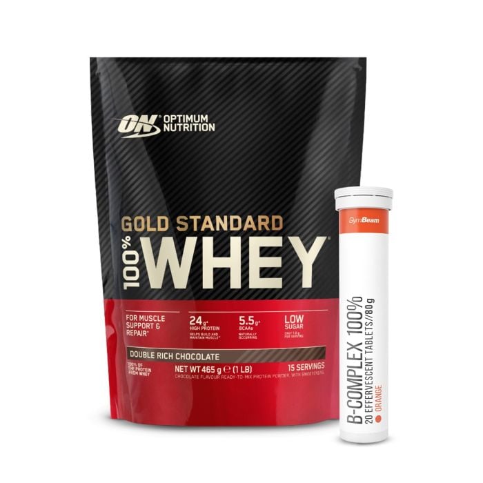 100% Whey Gold Standard - Optimum Nutrition + cadou 450 g - bogat în ciocolată