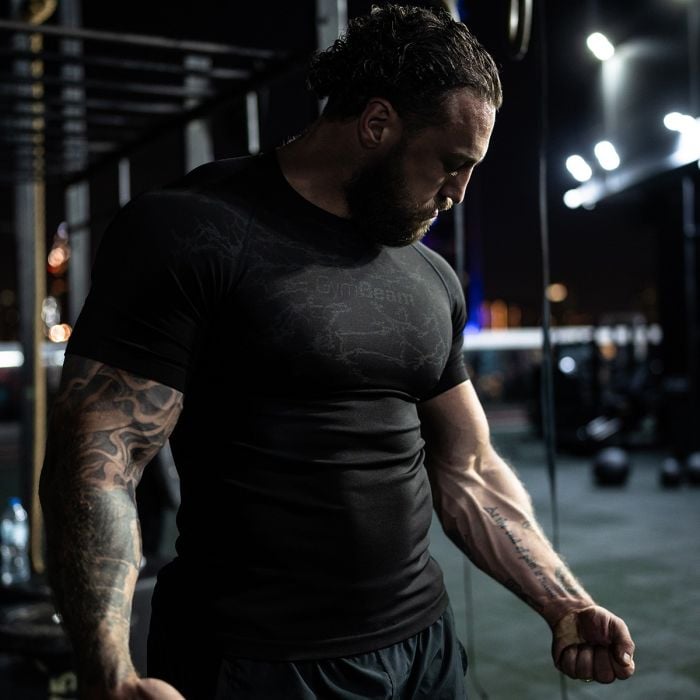 Tricou Seamless Static Black - GymBeam XL