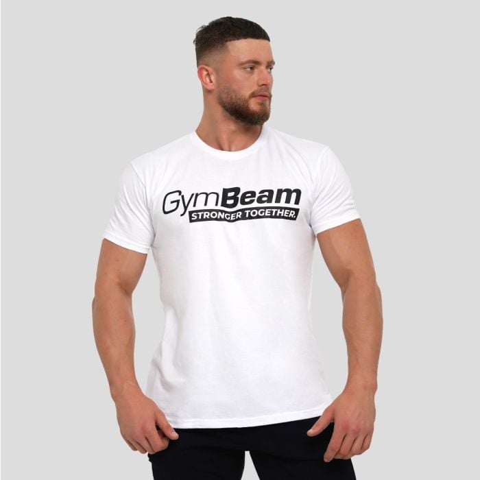 Tricou Stronger Together White - GymBeam L