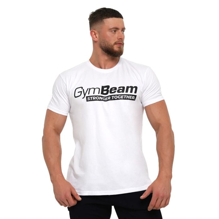Tricou Stronger Together White - GymBeam L